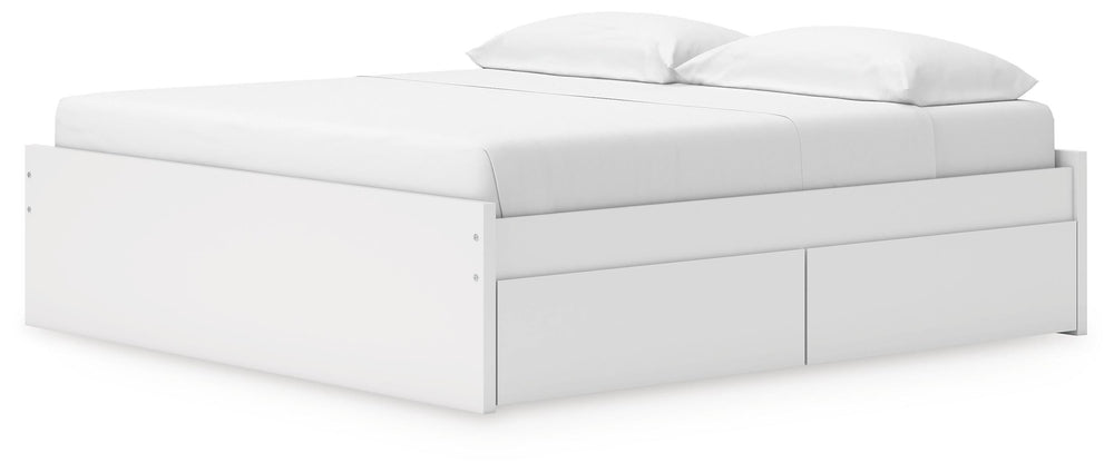 Onita King Platform Bed with 2 Side Storage - White (6)
