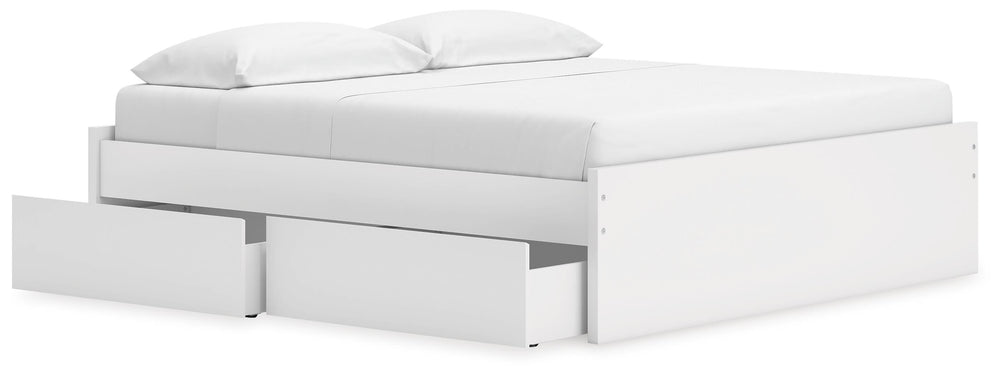 Onita King Platform Bed with 2 Side Storage - White (3)