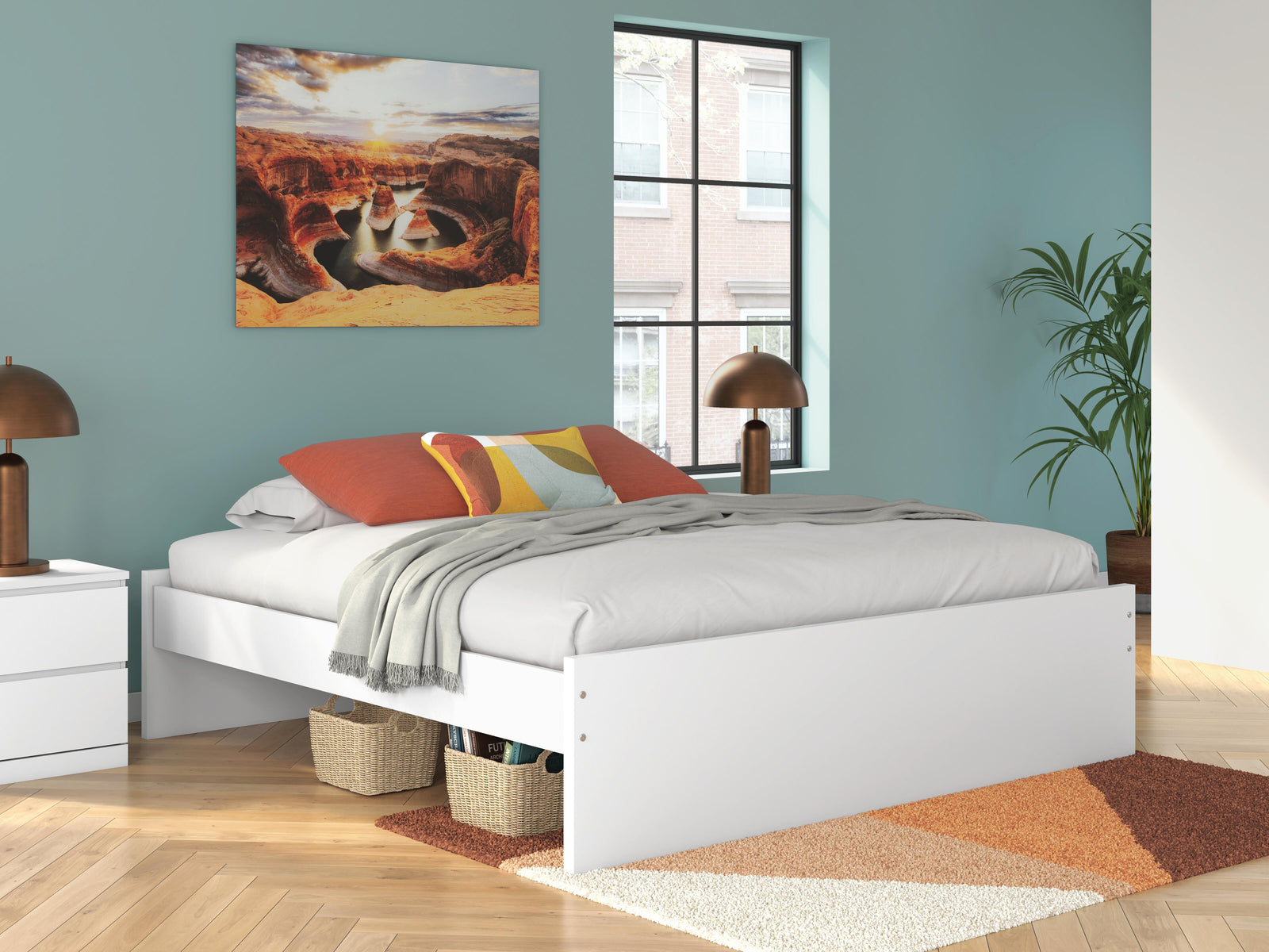 Onita King Platform Bed - White (2)