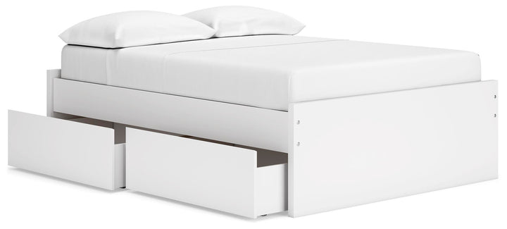 Onita Full Platform Bed with 1 Side Storage - White (4)