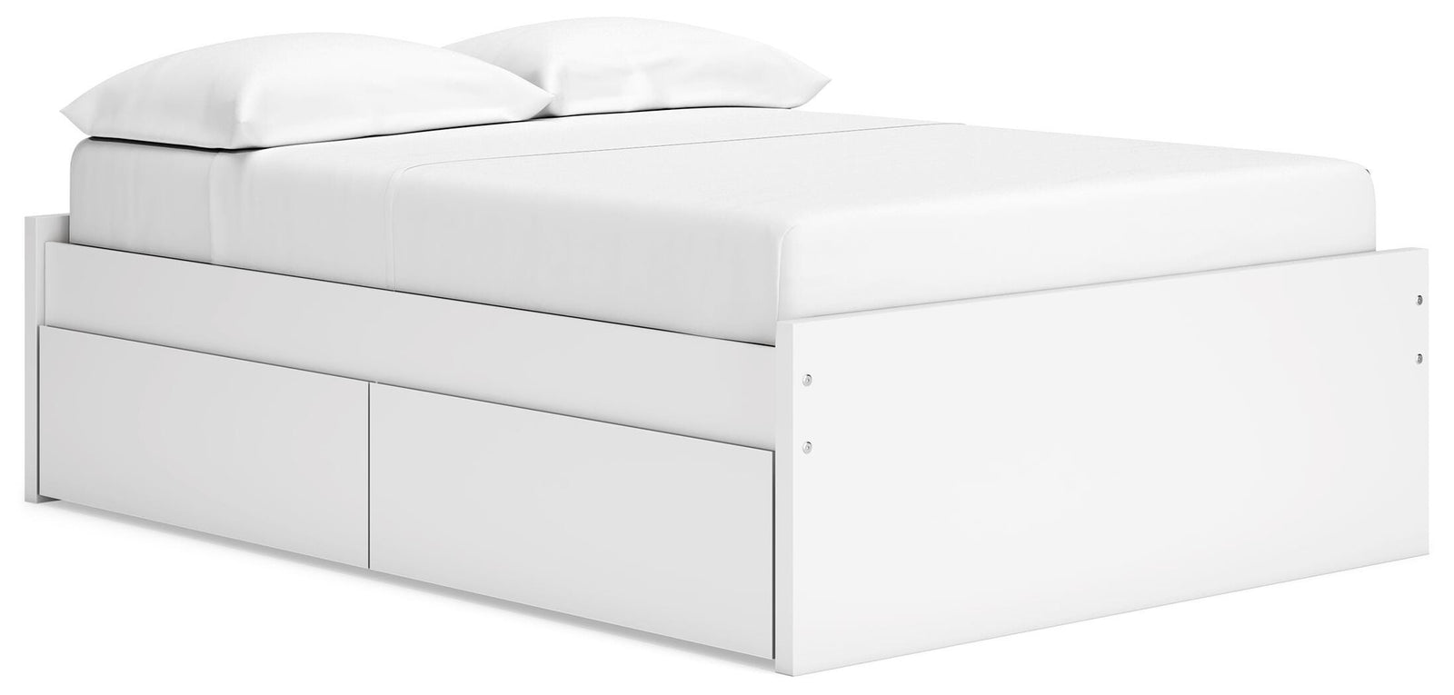 Onita Full Platform Bed with 1 Side Storage - White (1)