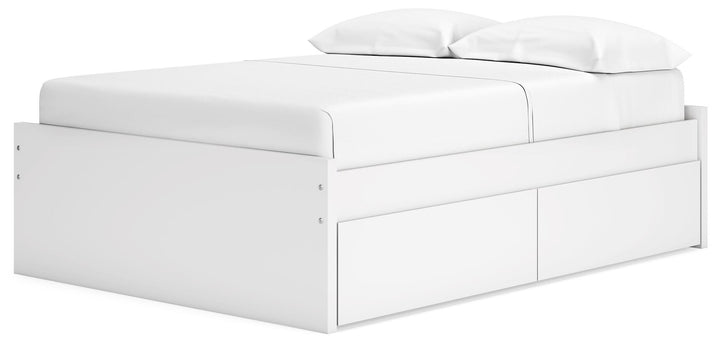 Onita Full Platform Bed with 2 Side Storage - White (4)