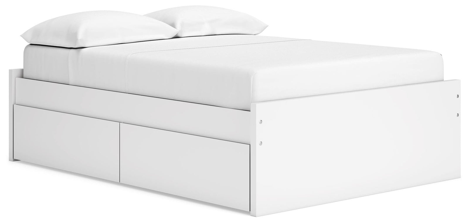 Onita Full Platform Bed with 2 Side Storage - White (1)