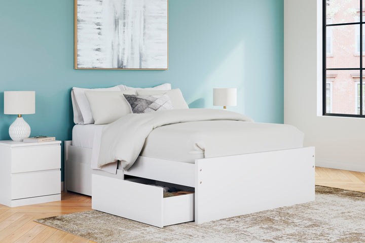 Onita Full Platform Bed with 2 Side Storage - White (10)