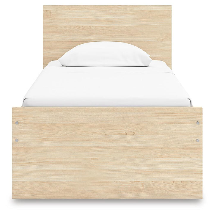 Onita Twin Panel Platform Bed with 1 Side Storage - Light Brown (5)