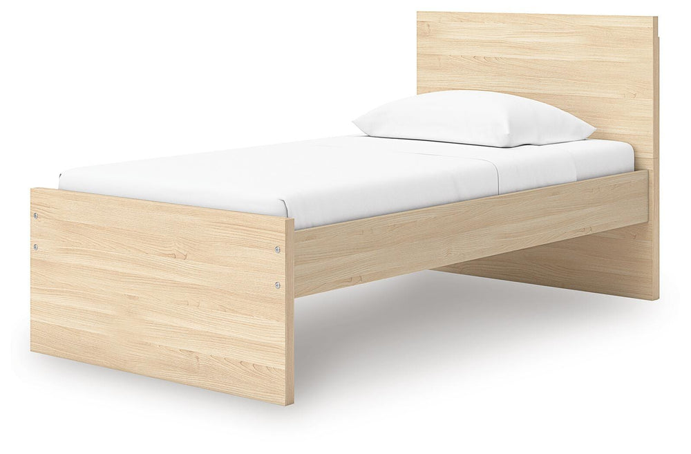 Onita Twin Panel Platform Bed - Light Brown (5)