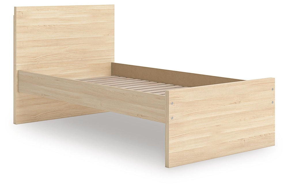 Onita Twin Panel Platform Bed - Light Brown (3)