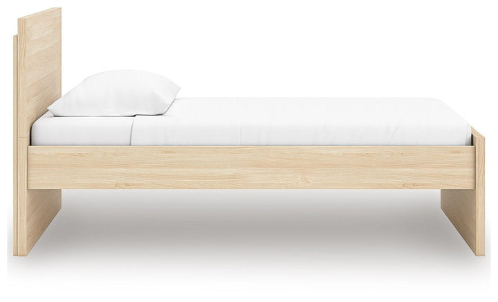 Onita Twin Panel Platform Bed - Light Brown (6)