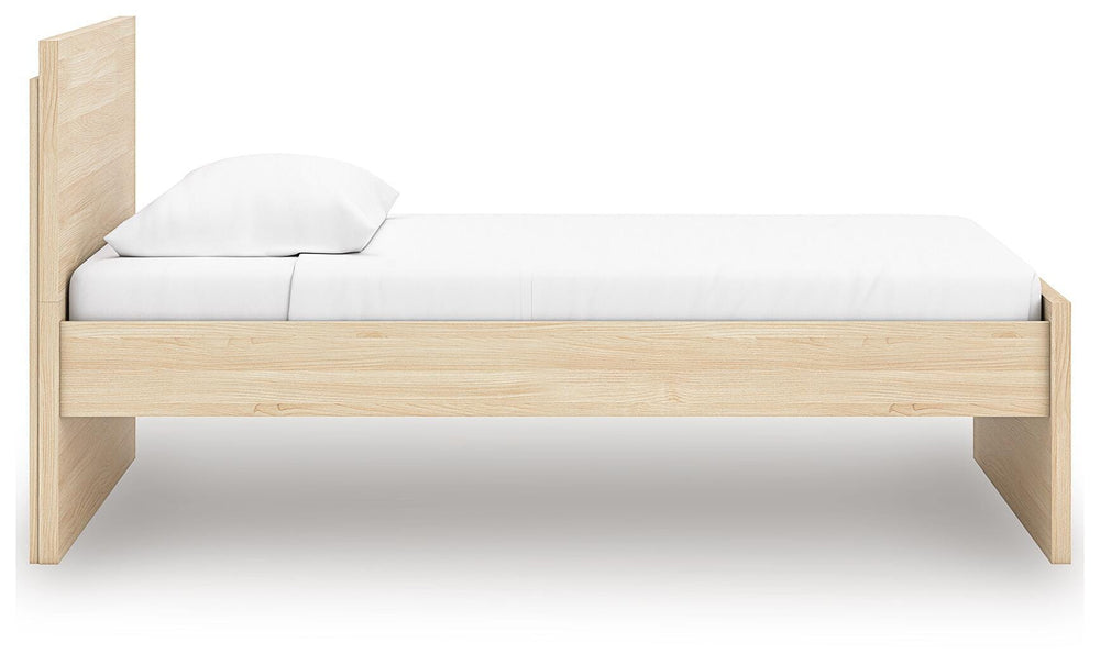Onita Twin Panel Platform Bed - Light Brown (6)