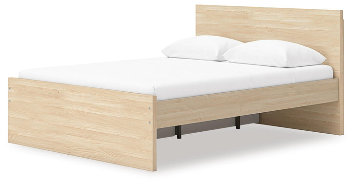 Onita Queen Panel Platform Bed with 1 Side Storage - Light Brown (6)
