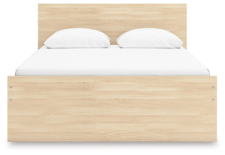 Onita Queen Panel Platform Bed with 1 Side Storage - Light Brown (5)