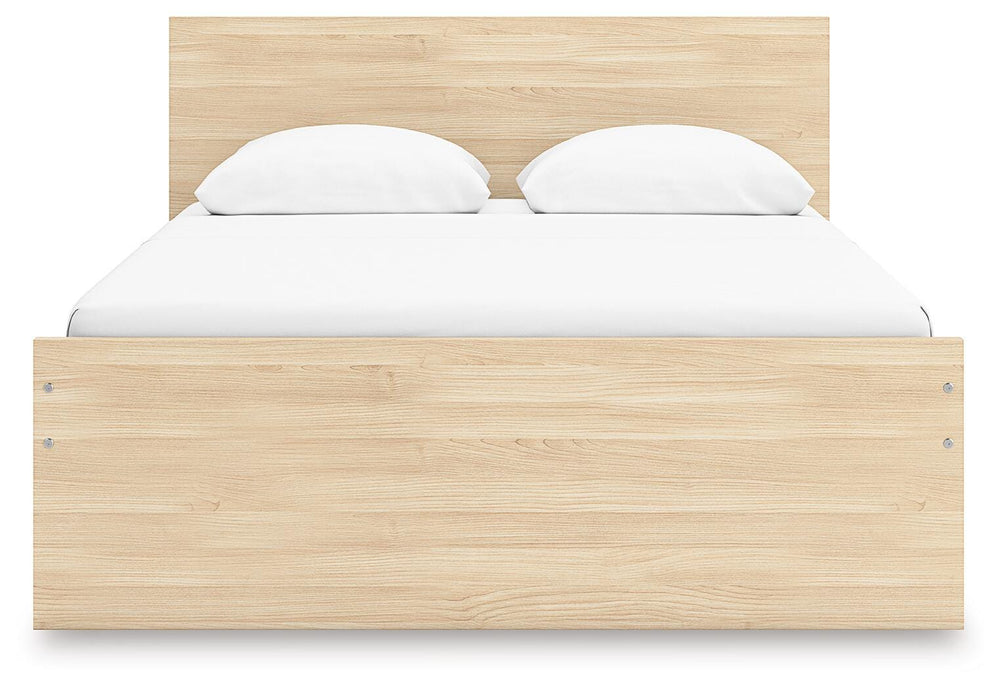 Onita Queen Panel Platform Bed with 1 Side Storage - Light Brown (5)