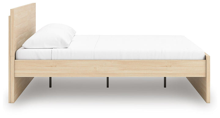 Onita Queen Panel Platform Bed - Light Brown (6)