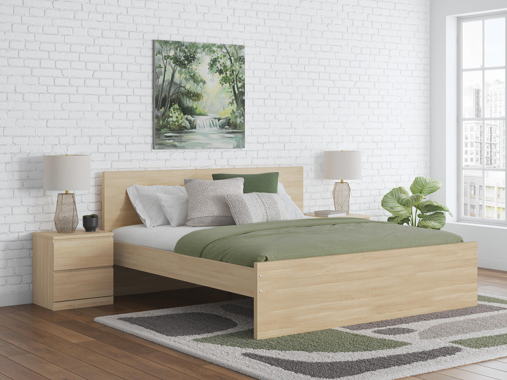 Onita Queen Panel Platform Bed - Light Brown (2)