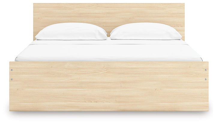 Onita King Panel Platform Bed with 2 Side Storage - Light Brown (5)