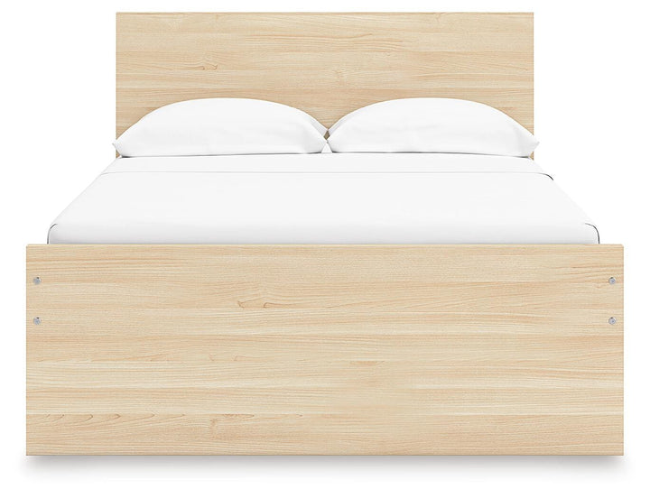 Onita Full Panel Platform Bed with 1 Side Storage - Light Brown (5)