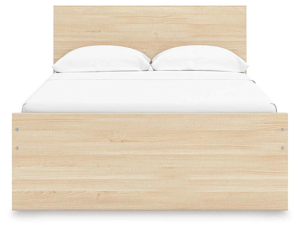Onita Full Panel Platform Bed with 1 Side Storage - Light Brown (5)