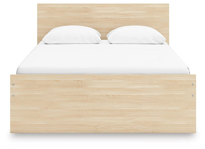Onita Full Panel Platform Bed with 2 Side Storage - Light Brown (5)
