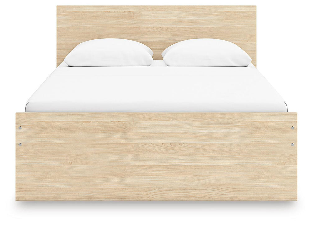 Onita Full Panel Platform Bed with 2 Side Storage - Light Brown (5)