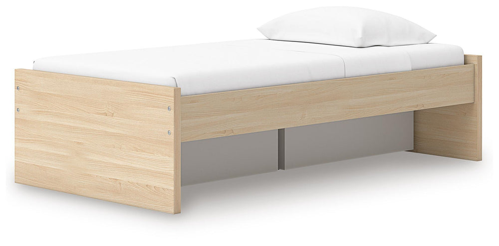 Onita Twin Platform Bed with 1 Side Storage - Light Brown (6)