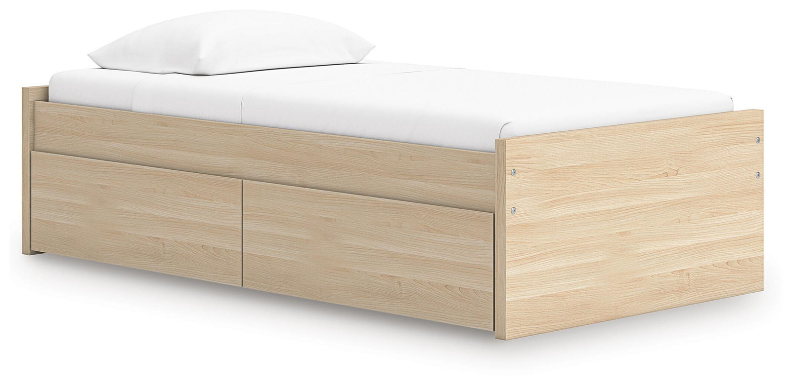 Onita Twin Platform Bed with 1 Side Storage - Light Brown (1)