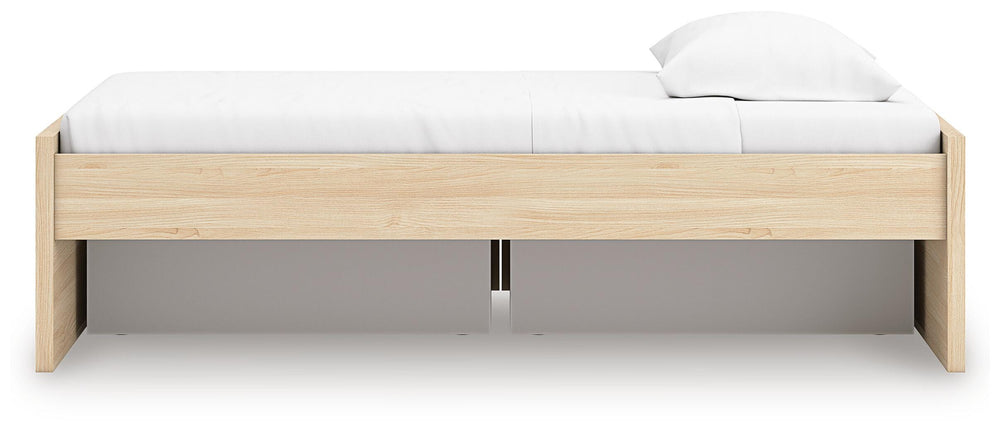 Onita Twin Platform Bed with 1 Side Storage - Light Brown (9)