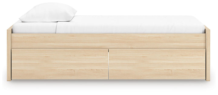 Onita Twin Platform Bed with 1 Side Storage - Light Brown (7)