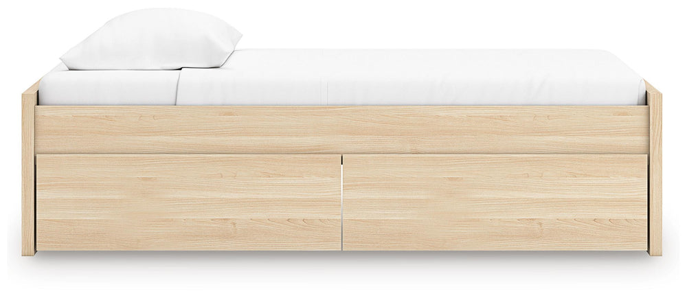 Onita Twin Platform Bed with 1 Side Storage - Light Brown (7)