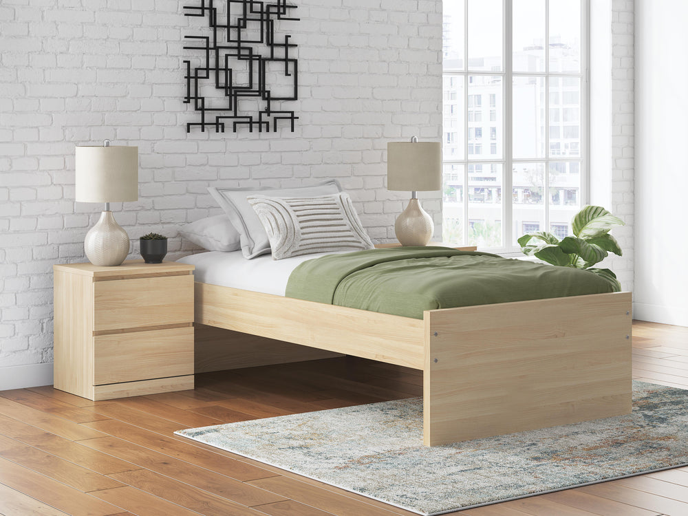 Onita Twin Platform Bed - Light Brown (2)