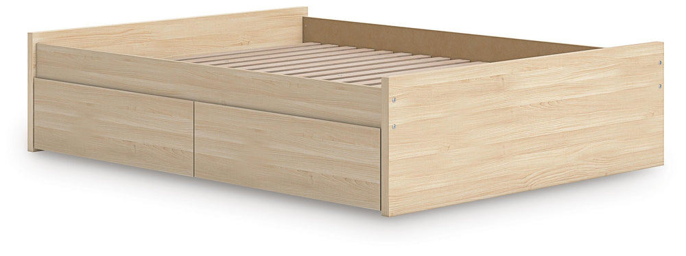 Onita Queen Platform Bed with 2 Side Storage - Light Brown (4)
