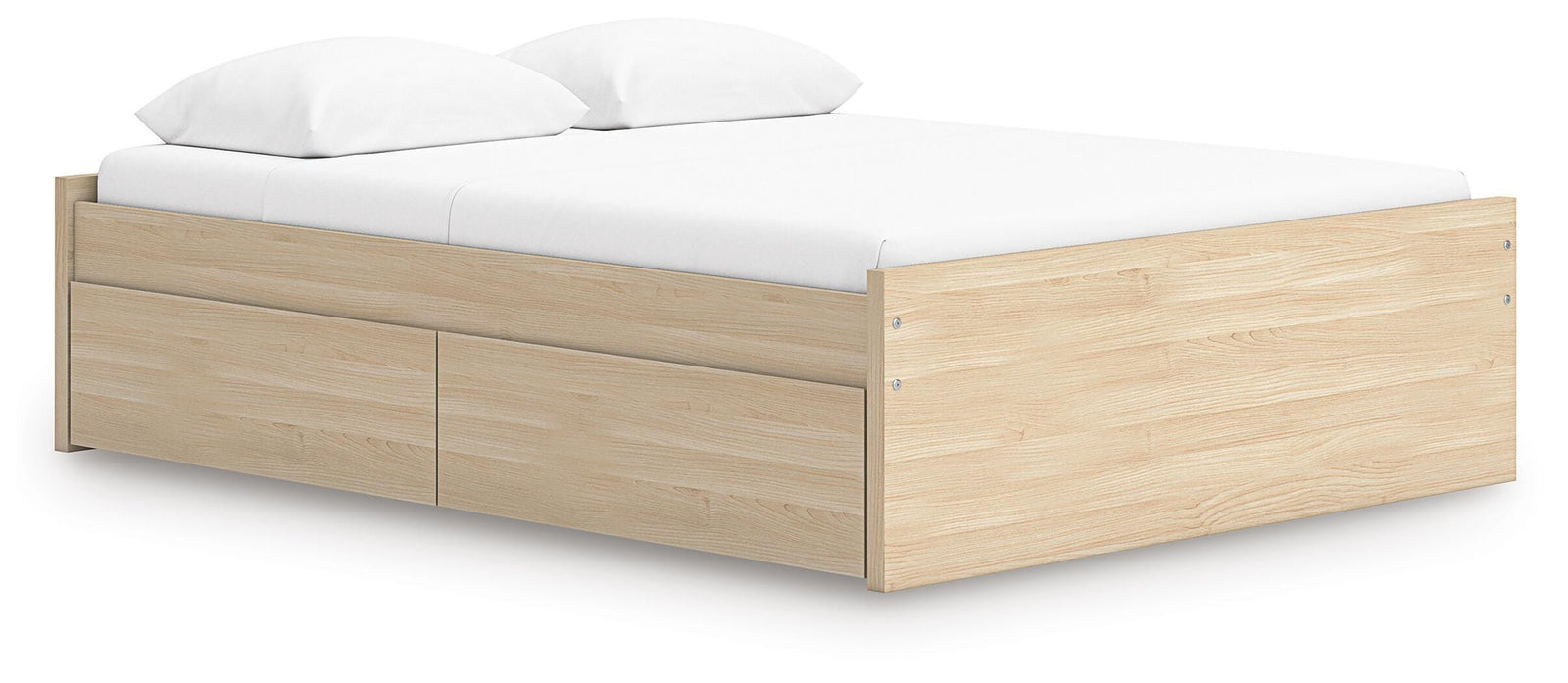 Onita Queen Platform Bed with 2 Side Storage - Light Brown (1)