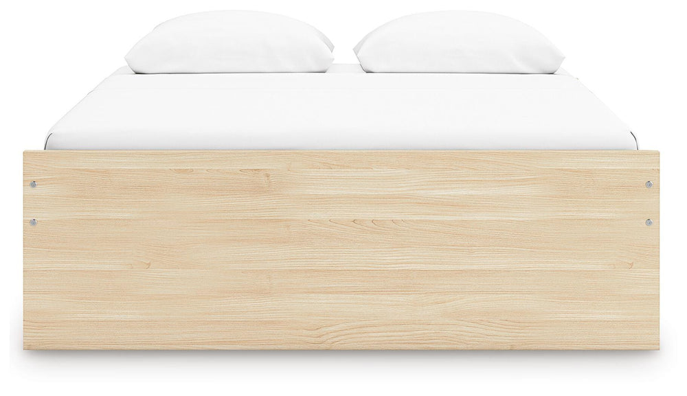 Onita Queen Platform Bed with 1 Side Storage - Light Brown (5)
