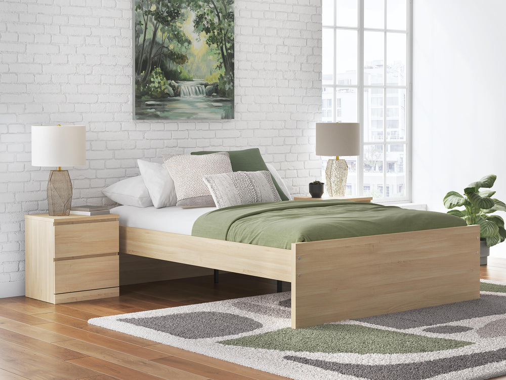 Onita Queen Platform Bed - Light Brown (2)