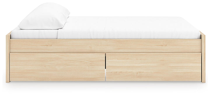 Onita King Platform Bed with 1 Side Storage - Light Brown (7)