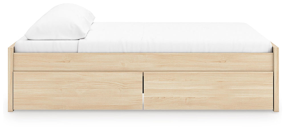 Onita King Platform Bed with 1 Side Storage - Light Brown (7)