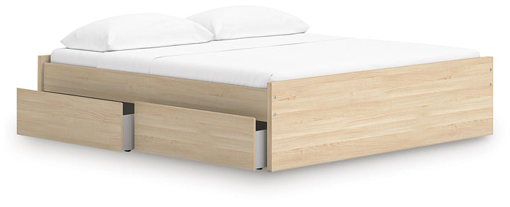 Onita King Platform Bed with 2 Side Storage - Light Brown (3)