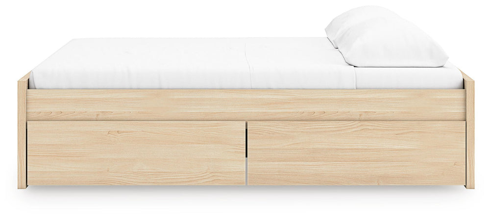 Onita King Platform Bed with 2 Side Storage - Light Brown (9)