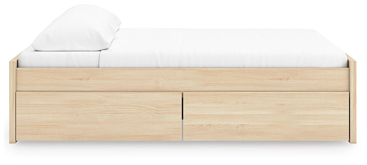 Onita King Platform Bed with 2 Side Storage - Light Brown (7)