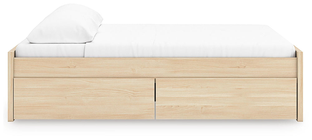 Onita King Platform Bed with 2 Side Storage - Light Brown (7)