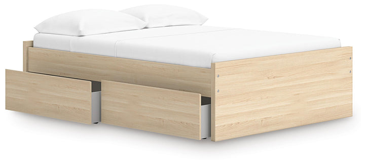 Onita Full Platform Bed with 1 Side Storage - Light Brown (3)