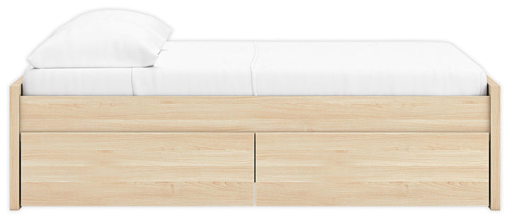 Onita Full Platform Bed with 1 Side Storage - Light Brown (7)