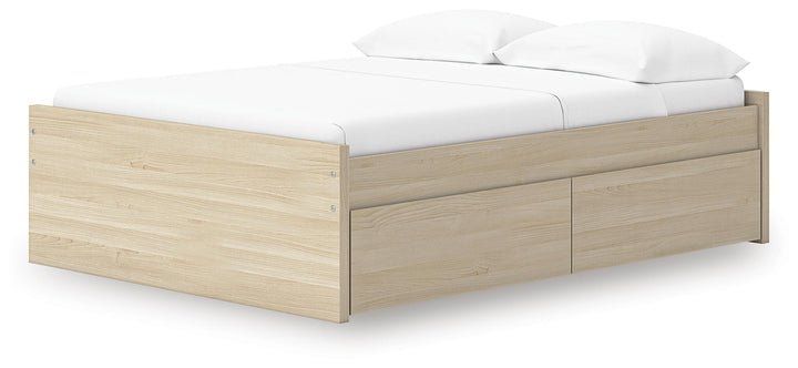 Onita Full Platform Bed with 2 Side Storage - Light Brown (6)