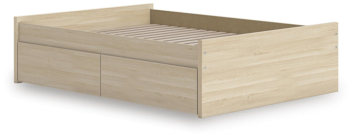 Onita Full Platform Bed with 2 Side Storage - Light Brown (4)