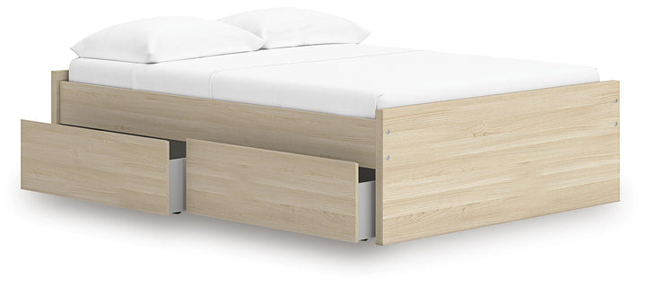 Onita Full Platform Bed with 2 Side Storage - Light Brown (3)