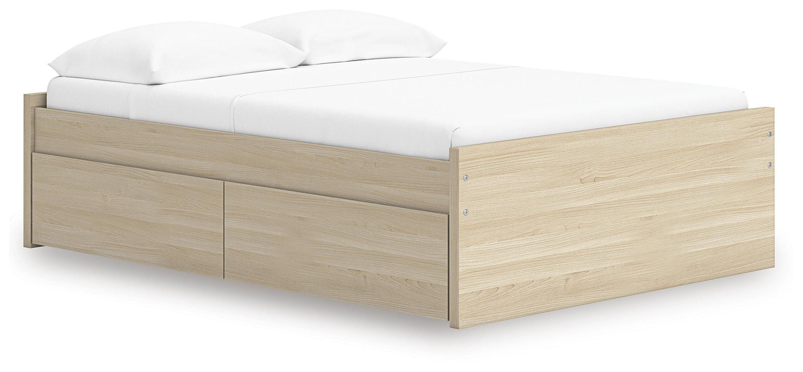 Onita Full Platform Bed with 2 Side Storage - Light Brown (1)
