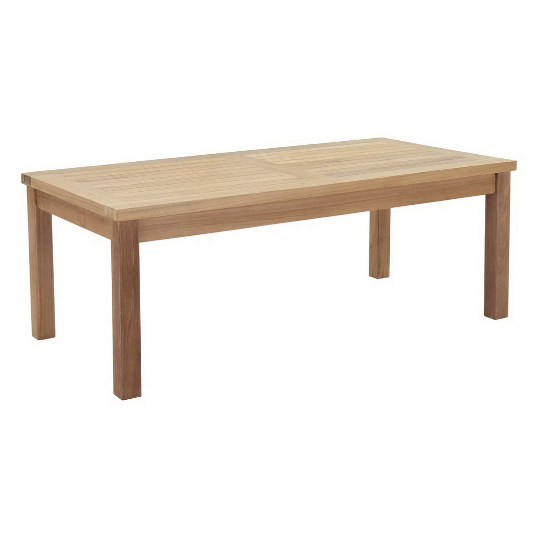 Marina Outdoor Patio Teak Rectangle Coffee Table in Natural
