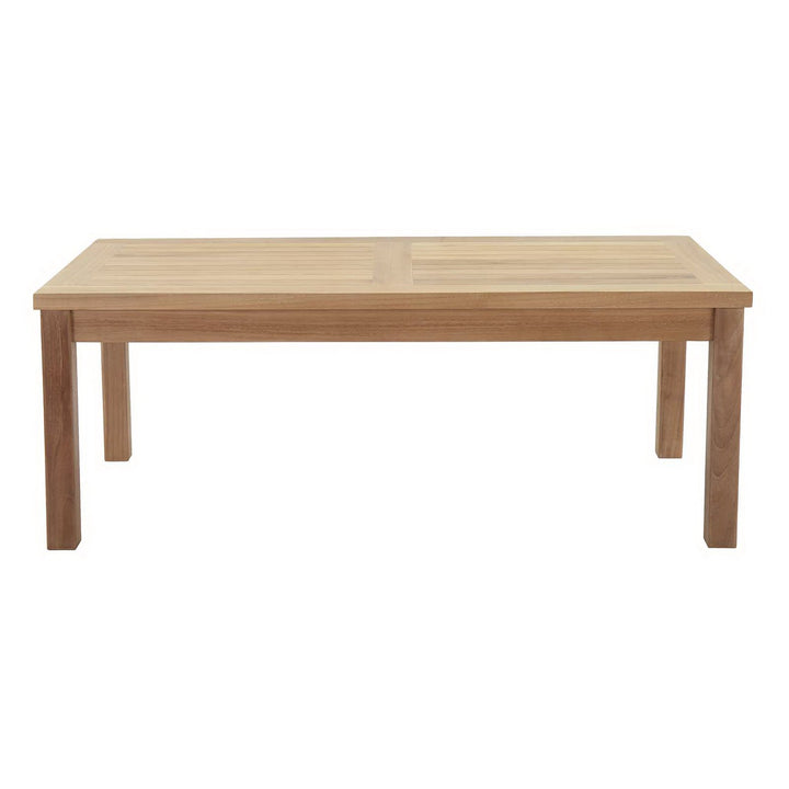 Marina Outdoor Patio Teak Rectangle Coffee Table in Natural