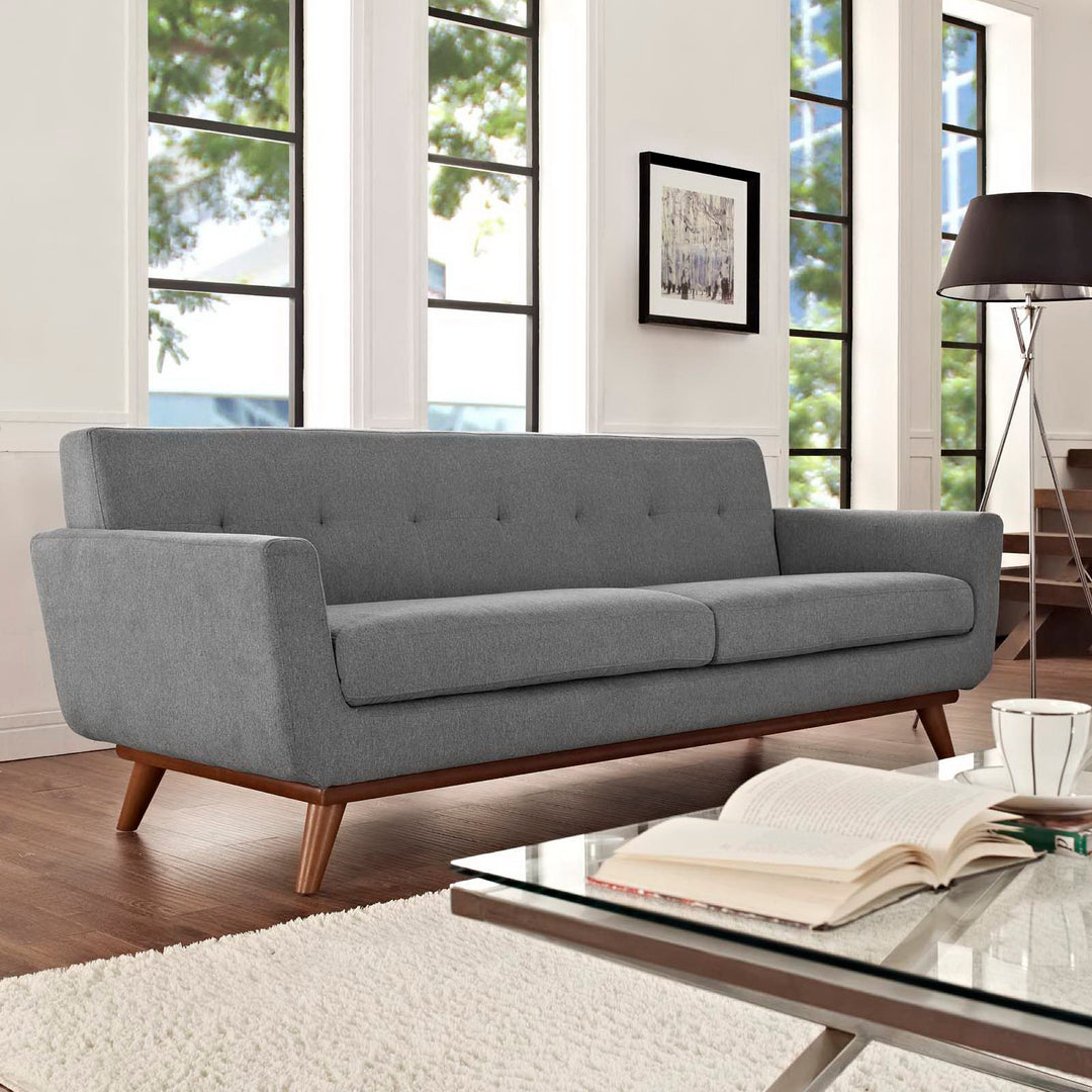 Engage Upholstered Fabric Sofa in Expectation Gray
