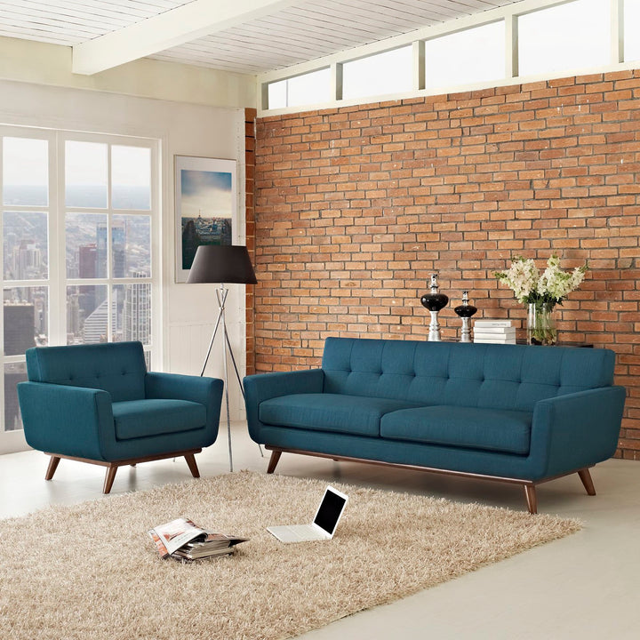 Engage Armchair and Sofa Set of 2 in Azure