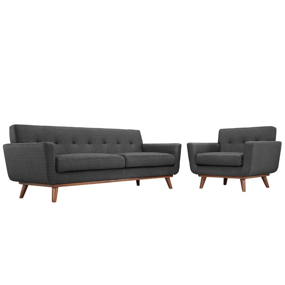 Engage Armchair and Sofa Set of 2 in Gray